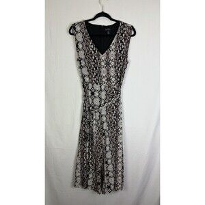 Nicole Miller NY Black & Ivory Snakeskin Full Length Romper Jumper Size 6 EUC